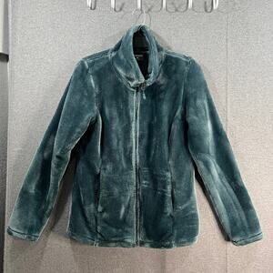 32 Degrees Plush Women's Jacket Green Long-Sleeve Full-Zip Size S